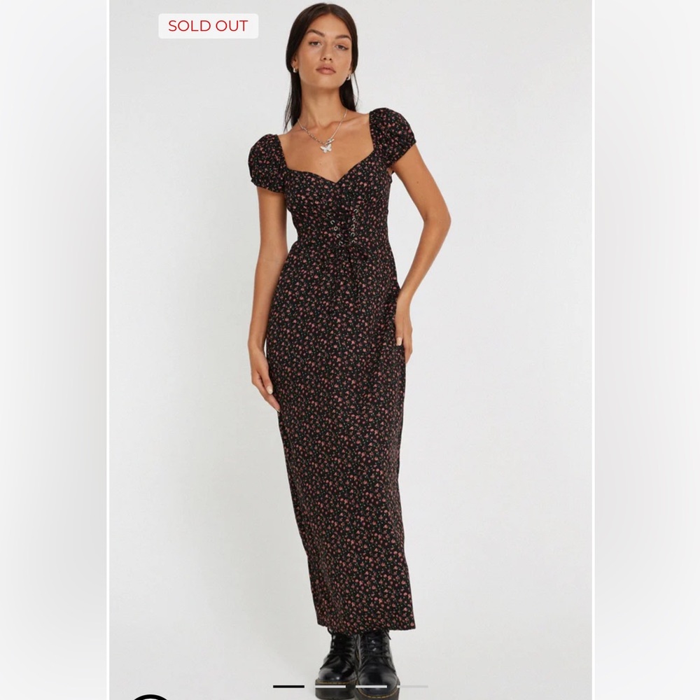 motel rocks grace lace up midi dress